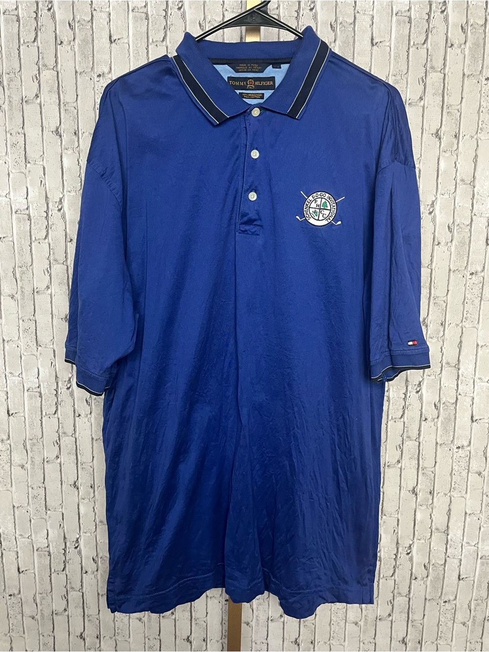 VTG Tommy Hilfiger Golf Polo Shirt Mens L Pima Cotton Schenkel EZ-GO Tournament
